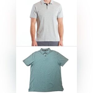 Public Rec Men’s Go-To Short-Sleeve Polo Heather Teal Large Relaxed Fit Athletic